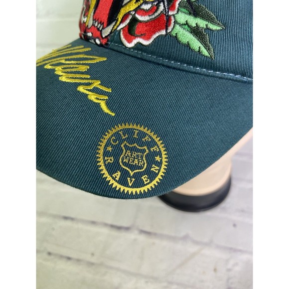 Cliff Raven Artwear Tiger Ed Hardy Tattoo Embroidered Mesh Back Snapback Hat Cap - Picture 4 of 10